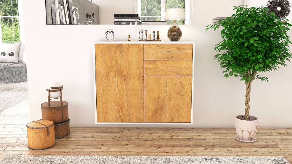 Stil Zeit Möbel Sideboard Huntington Beach, Eiche, hängend (92x79x35cm) Letzte 3 Tage