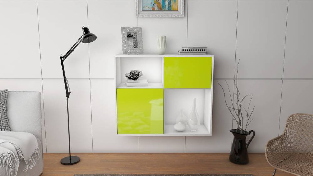 Stil Zeit Möbel Sideboard Shreveport, Grün, hängend (92x79x35cm) Letzte 2 Tage