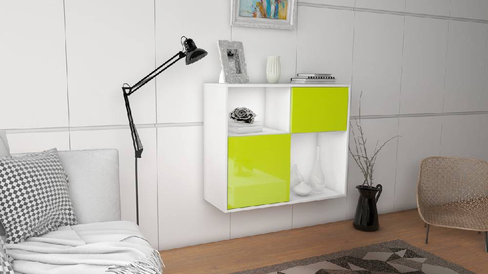 Stil Zeit Möbel Sideboard Shreveport, Grün, hängend (92x79x35cm) Letzte 2 Tage