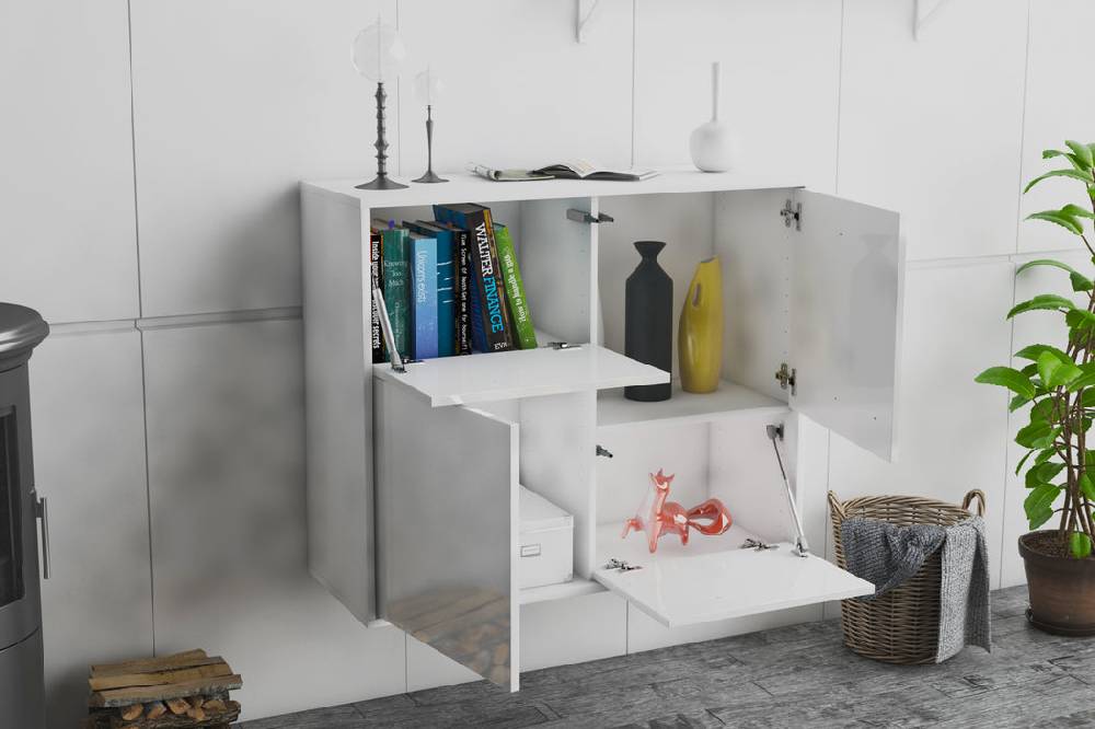 Stil Zeit Möbel Sideboard Fremont, Orange, hängend (92x79x35cm) Letzter Tag