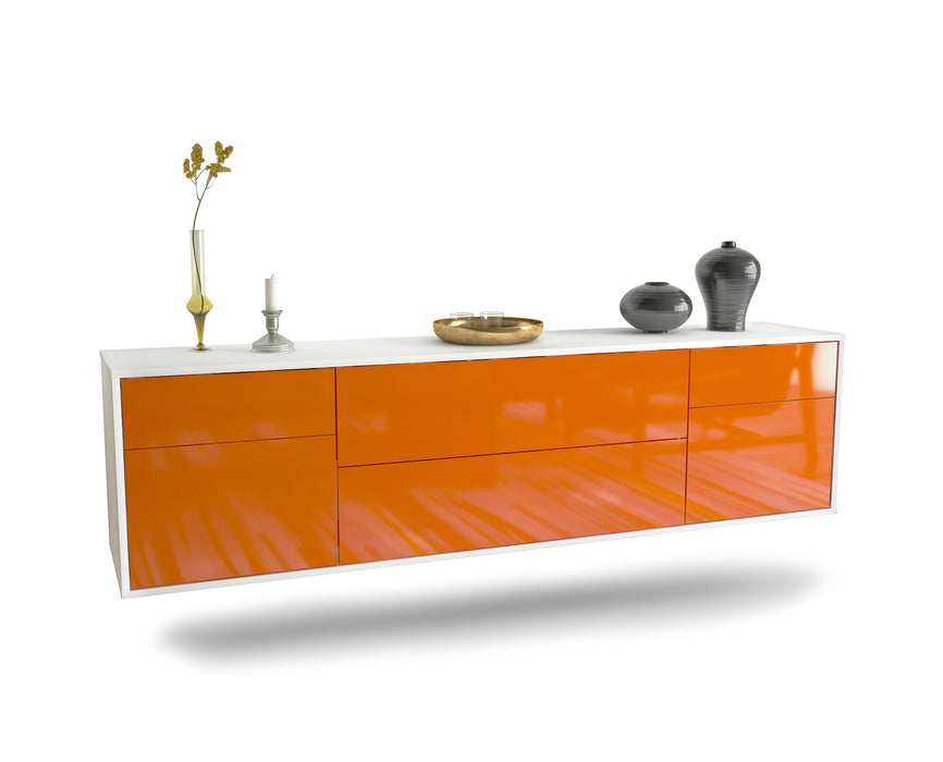 Stil Zeit Möbel Lowboard Chula Vista, Orange, hängend (180x49x35cm)