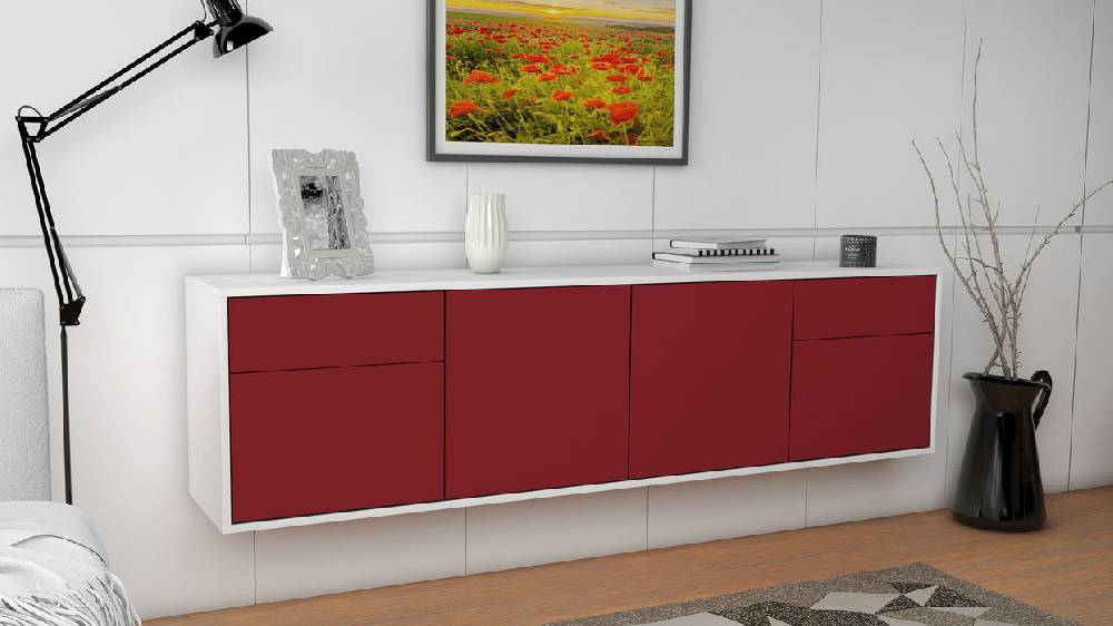 Stil Zeit Möbel Lowboard Madison, Bordeaux, hängend (180x49x35cm) Bis zu 55% Rabatt