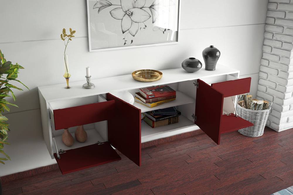 Stil Zeit Möbel Lowboard Madison, Bordeaux, hängend (180x49x35cm) Bis zu 55% Rabatt