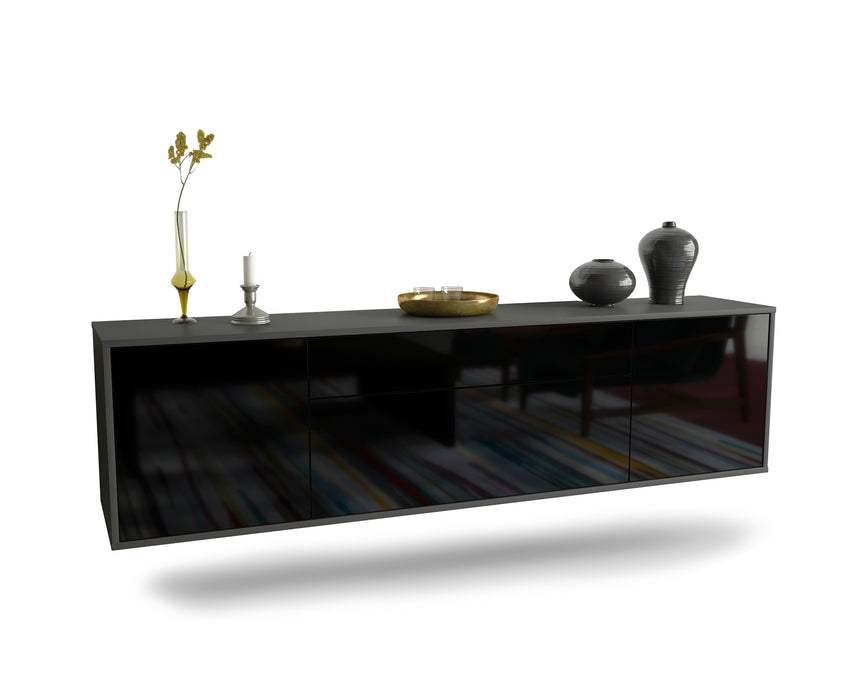 Stil Zeit Möbel Lowboard Aurora, Schwarz, hängend (180x49x35cm) Limitierter Zeitrabatt