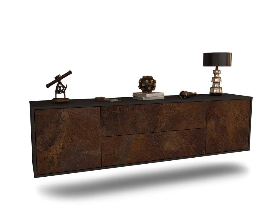 Stil Zeit Möbel Lowboard Cincinnati, Rost, hängend (180x49x35cm)