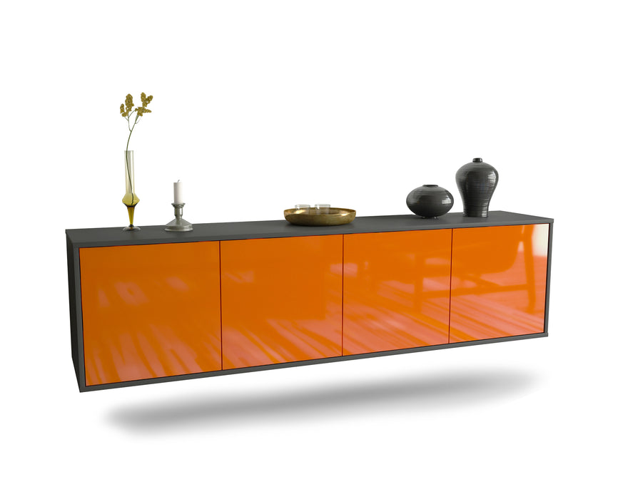 Stil Zeit Möbel Lowboard Anaheim, Orange, hängend (180x49x35cm)