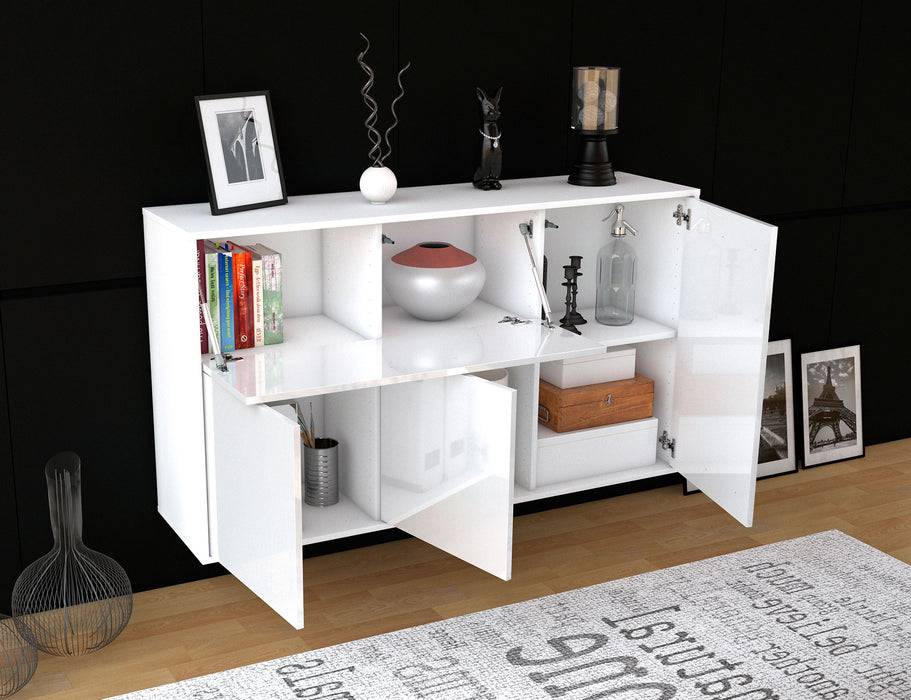 Stil Zeit Möbel Sideboard Naperville, Weiß, hängend (136x79x35cm) Versandkostenfrei