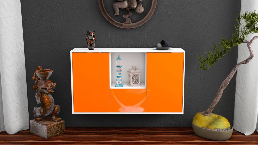 Stil Zeit Möbel Sideboard Garden Grove, Orange, hängend (136x79x35cm) Saisonschlussverkauf