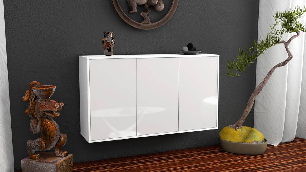 Stil Zeit Möbel Sideboard Chattanooga, Weiß, hängend (136x79x35cm) Black Friday