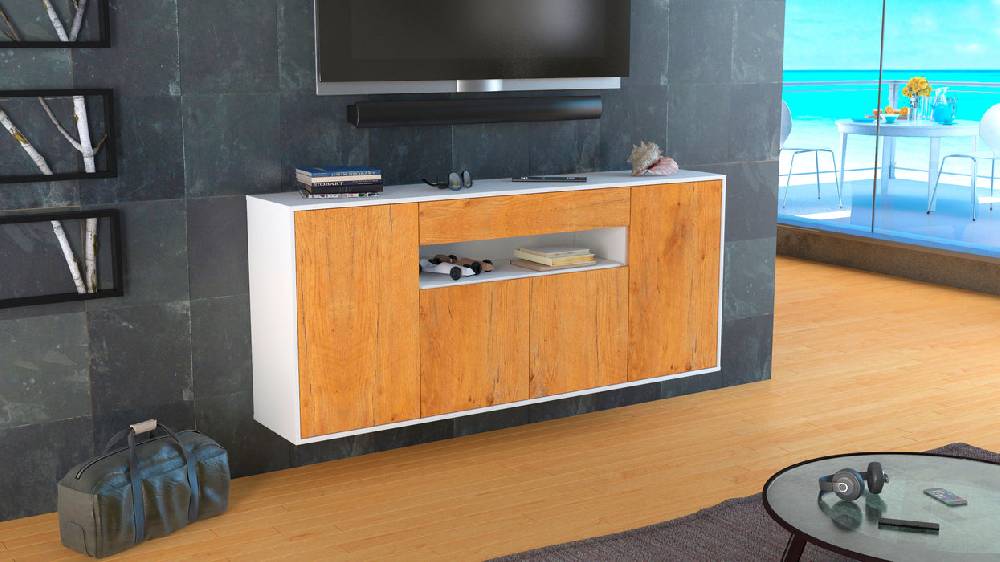 Stil Zeit Möbel Sideboard Lansing, Eiche, hängend (180x79x35cm) Lagerräumung