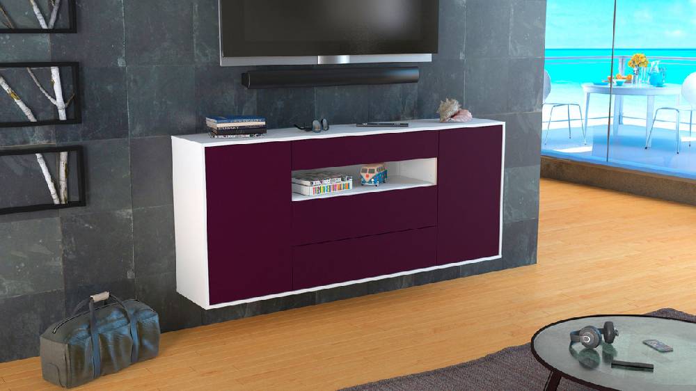 Stil Zeit Möbel Sideboard Vallejo, Lila, hängend (180x79x35cm) Heißer Verkauf