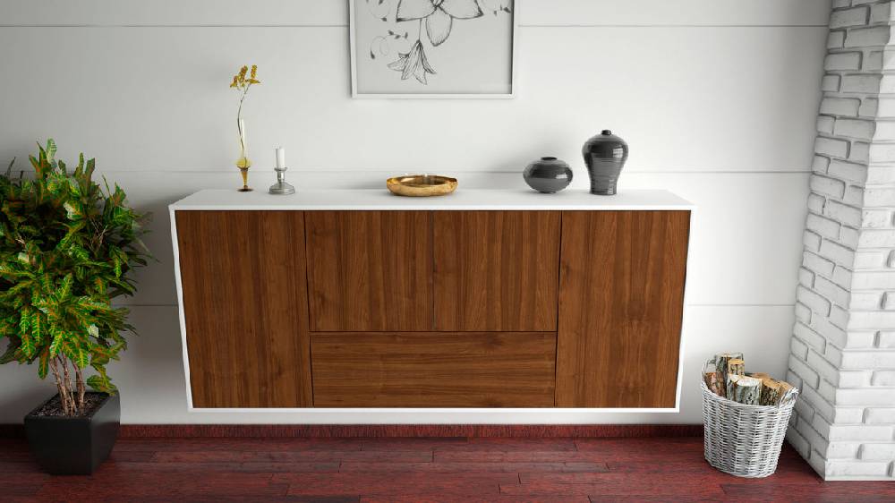 Stil Zeit Möbel Sideboard Escondido, Walnuss, hängend (180x79x35cm) Zeitlich begrenztes Angebot