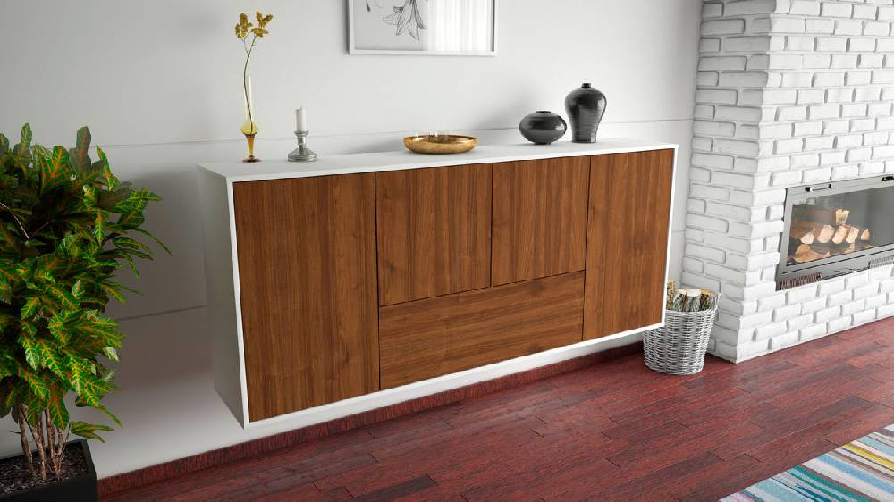 Stil Zeit Möbel Sideboard Escondido, Walnuss, hängend (180x79x35cm) Zeitlich begrenztes Angebot