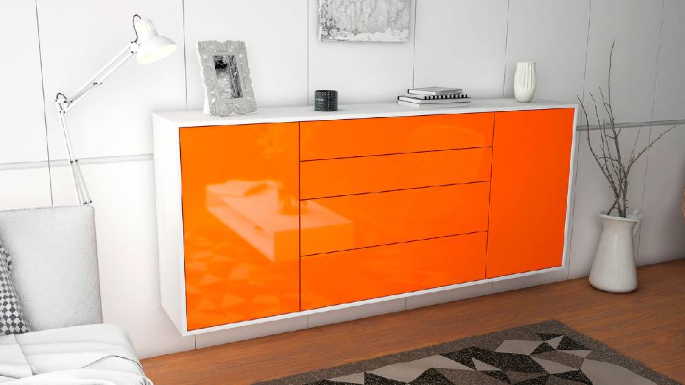 Stil Zeit Möbel Sideboard Bridgeport, Orange, hängend (180x79x35cm) Exklusive Angebote