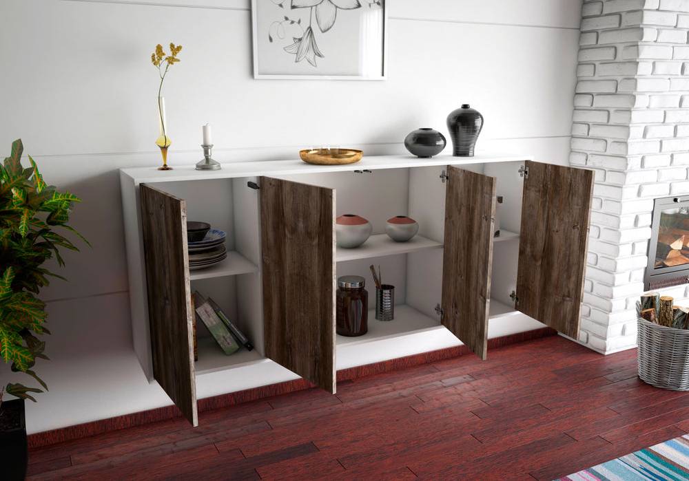 Stil Zeit Möbel Sideboard Lakewood, Zeder, hängend (180x79x35cm) Blitzangebot