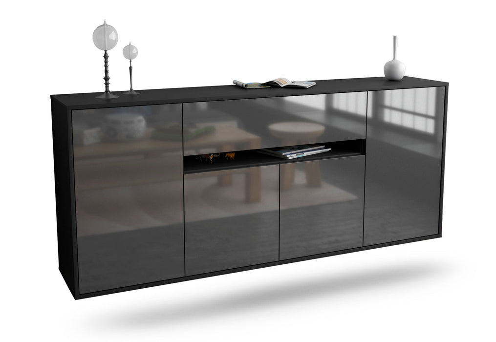 Stil Zeit Möbel Sideboard Flint, Grau, hängend (180x79x35cm) Neuheiten