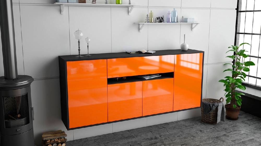 Stil Zeit Möbel Sideboard Flint, Orange, hängend (180x79x35cm) Bestseller