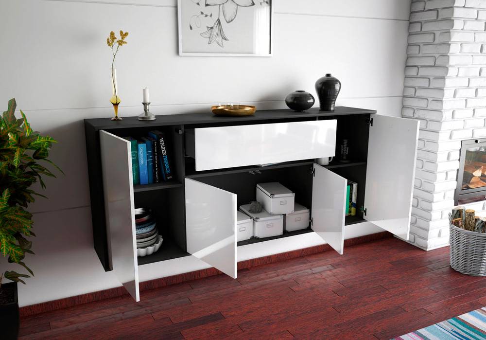 Stil Zeit Möbel Sideboard Flint, Orange, hängend (180x79x35cm) Bestseller