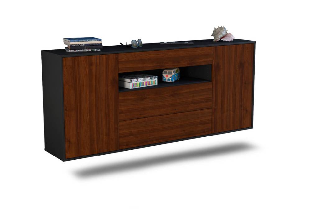 Stil Zeit Möbel Sideboard Vallejo, Walnuss, hängend (180x79x35cm) Kauf eins, bekomm eins gratis