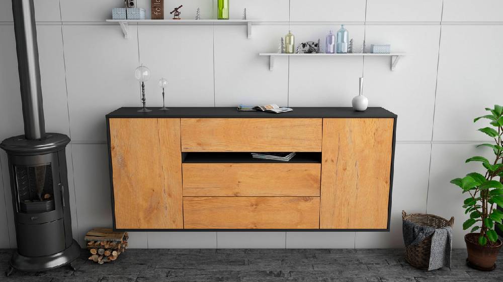 Stil Zeit Möbel Sideboard McKinney, Eiche, hängend (180x79x35cm) Tägliche Deals
