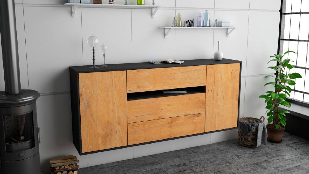 Stil Zeit Möbel Sideboard McKinney, Eiche, hängend (180x79x35cm) Tägliche Deals