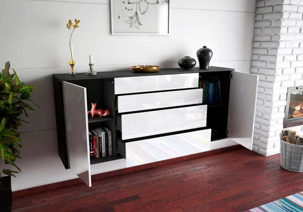 Stil Zeit Möbel Sideboard Bridgeport, Grün, hängend (180x79x35cm) Riesige Ersparnisse