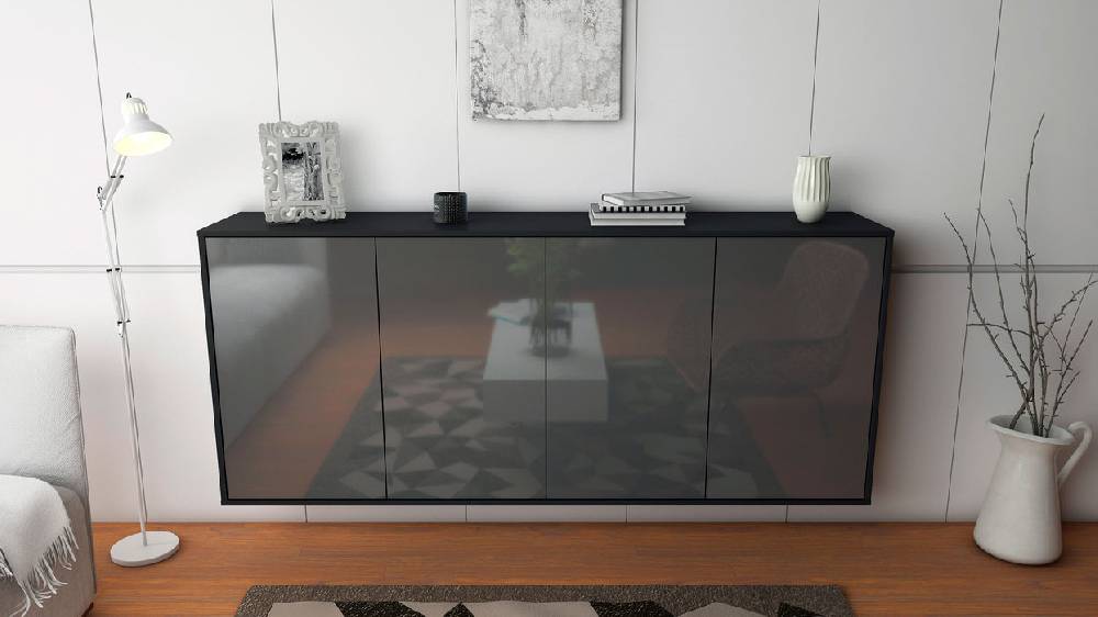 Stil Zeit Möbel Sideboard Lakewood, Grau, hängend (180x79x35cm) Super Sparpreis
