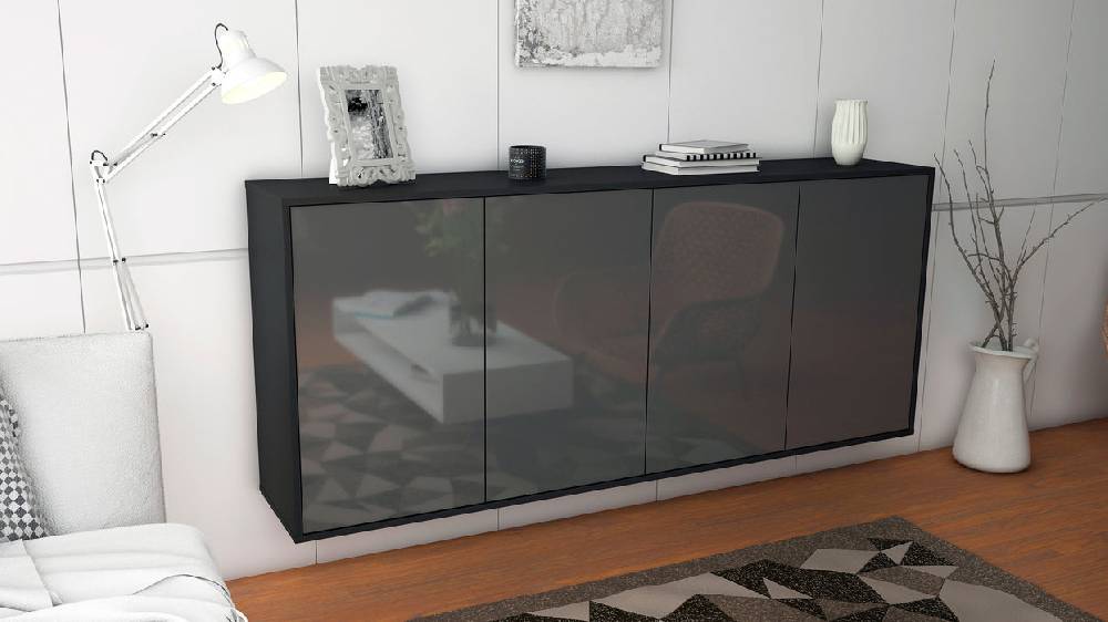 Stil Zeit Möbel Sideboard Lakewood, Grau, hängend (180x79x35cm) Super Sparpreis