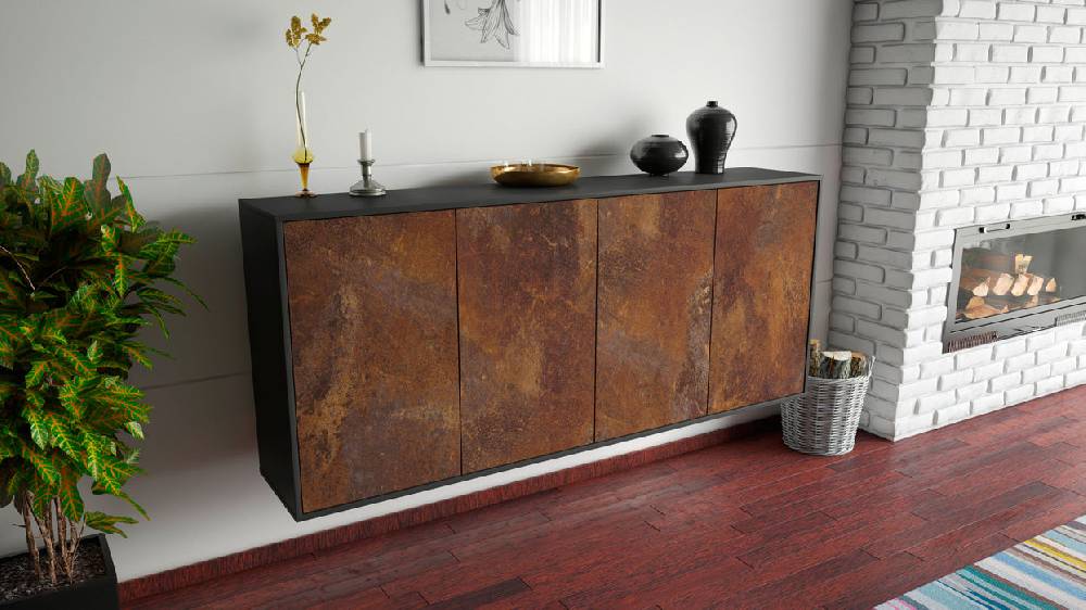 Stil Zeit Möbel Sideboard Lakewood, Rost, hängend (180x79x35cm) Wochenangebot
