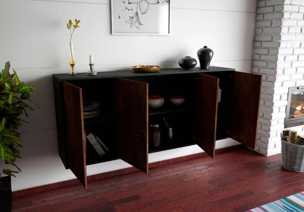 Stil Zeit Möbel Sideboard Lakewood, Rost, hängend (180x79x35cm) Wochenangebot