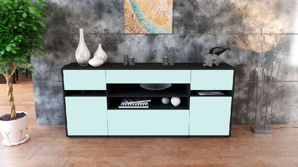 Stil Zeit Möbel Sideboard Gina, Mint (180x79x35cm) Begrenzte Freigabe
