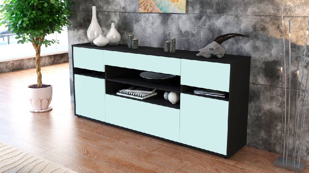 Stil Zeit Möbel Sideboard Gina, Mint (180x79x35cm) Begrenzte Freigabe