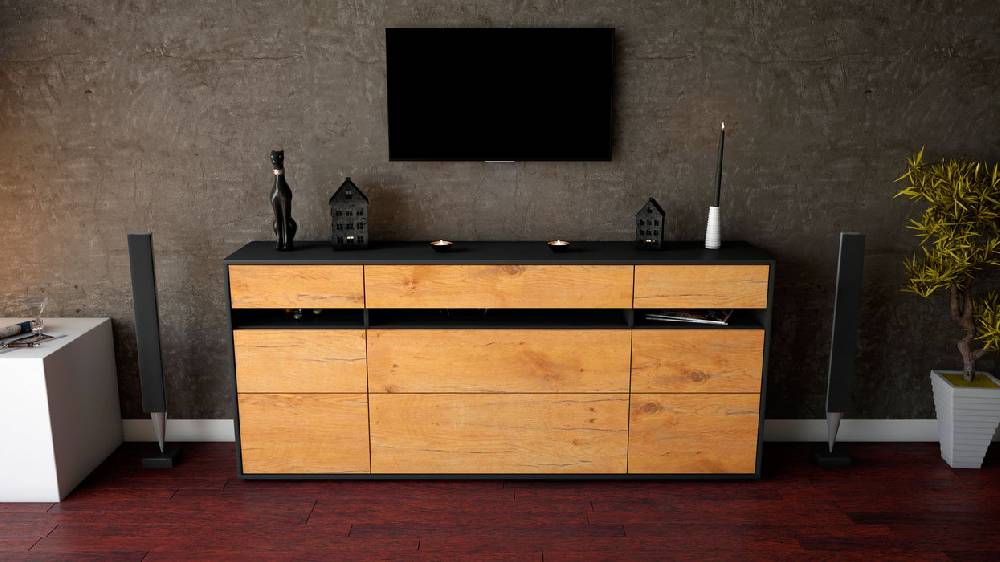 Stil Zeit Möbel Sideboard Giada, Eiche (180x79x35cm) Neueste Stile