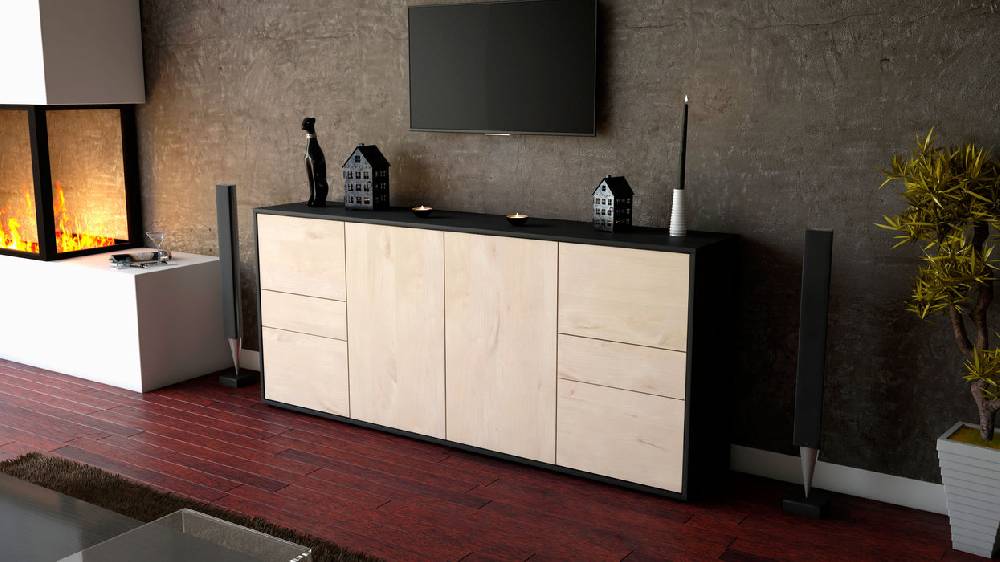 Stil Zeit Möbel Sideboard Gemma, Zeder (180x79x35cm) Letzte 2 Tage