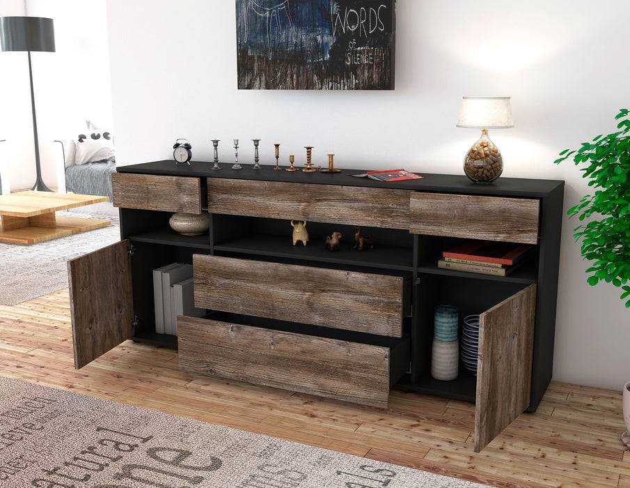 Stil Zeit Möbel Sideboard Floria, Walnuss (180x79x35cm) Nur für heute