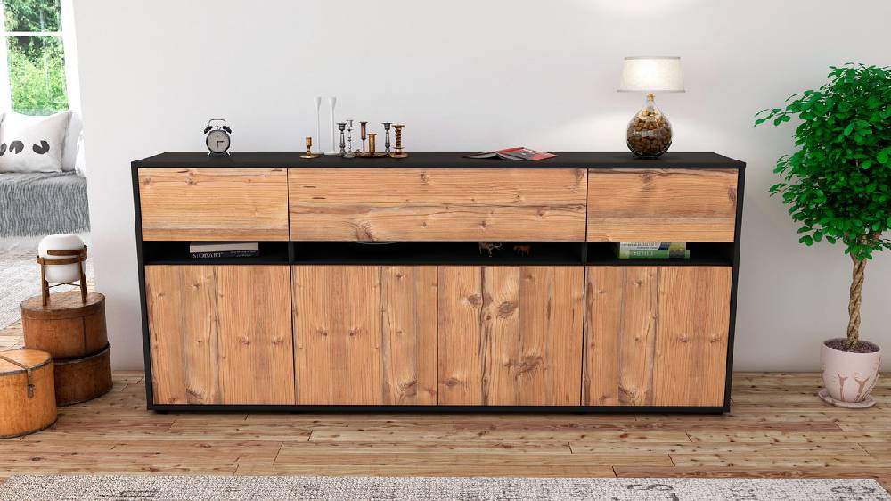 Stil Zeit Möbel Sideboard Flora, Pinie (180x79x35cm) Sonderangebot der Fabrik