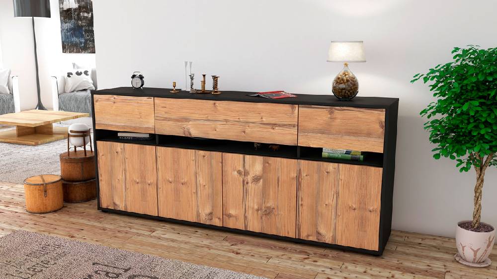 Stil Zeit Möbel Sideboard Flora, Pinie (180x79x35cm) Sonderangebot der Fabrik