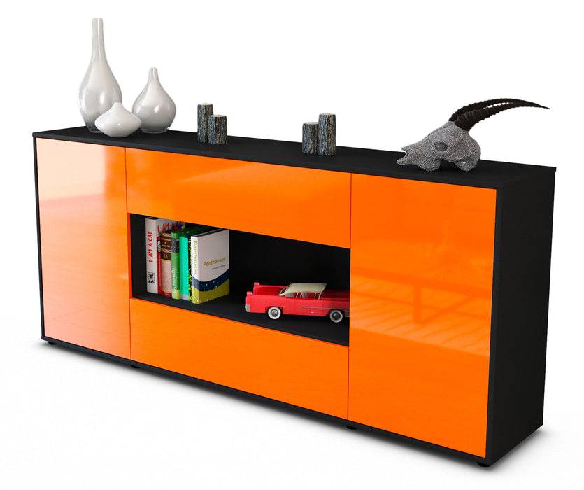 Stil Zeit Möbel Sideboard Filomena, Orange (180x79x35cm)