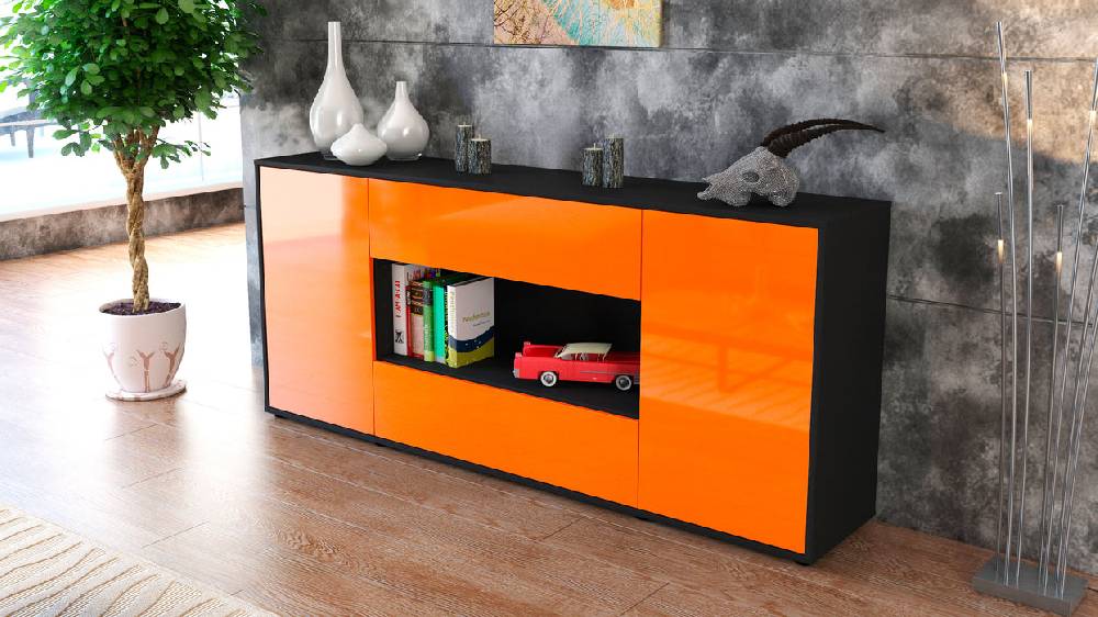 Stil Zeit Möbel Sideboard Filomena, Orange (180x79x35cm) Super Rabatt