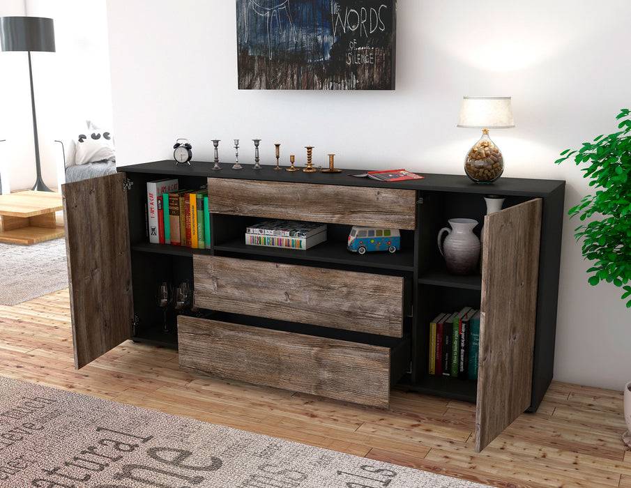 Stil Zeit Möbel Sideboard Filippa, Walnuss (180x79x35cm) Riesige Rabatte