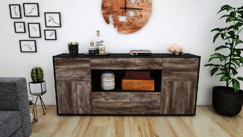 Stil Zeit Möbel Sideboard Fabiola, Treibholz (180x79x35cm) 50% Rabatt mit kostenlosem Versand