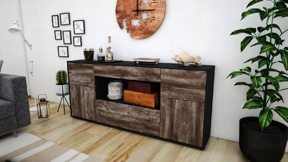 Stil Zeit Möbel Sideboard Fabiola, Treibholz (180x79x35cm) 50% Rabatt mit kostenlosem Versand