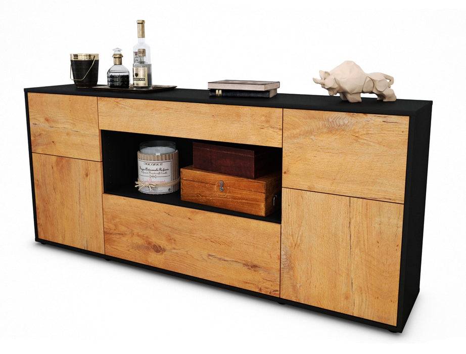 Stil Zeit Möbel Sideboard Fabiola, Eiche (180x79x35cm) Kostenloser Versand international