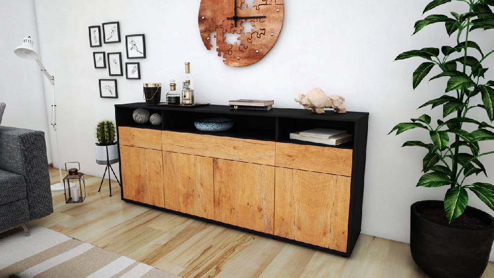 Stil Zeit Möbel Sideboard Ezia, Eiche (180x79x35cm) Fabrikladen