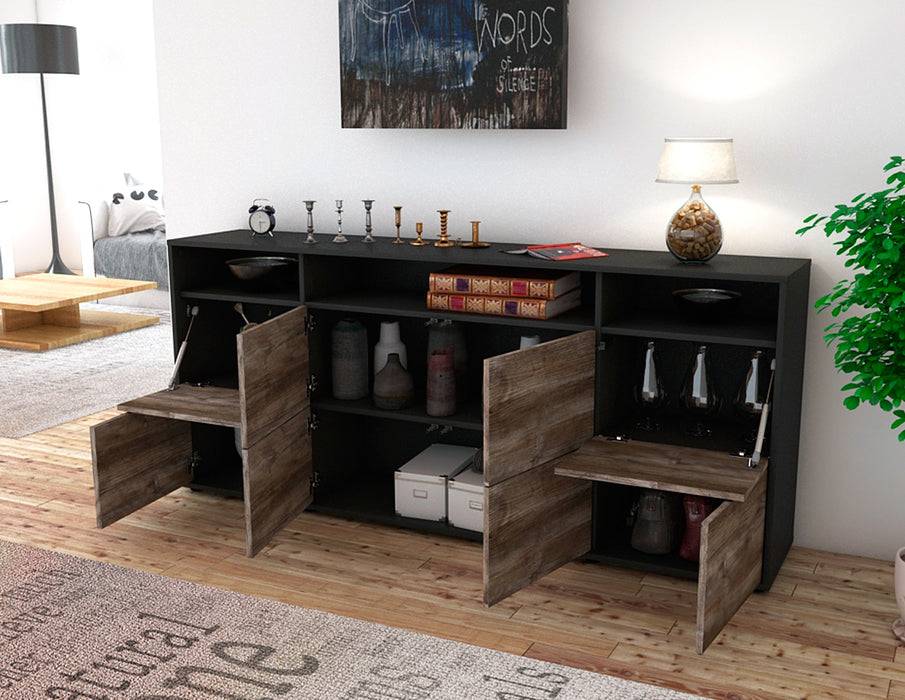 Stil Zeit Möbel Sideboard Evita, Walnuss (180x79x35cm) Begrenzt auf 3 Tage