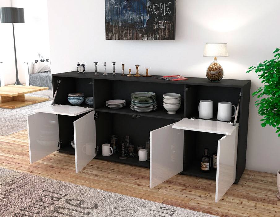 Stil Zeit Möbel Sideboard Ermentrude, Grau (180x79x35cm) Im Verkauf