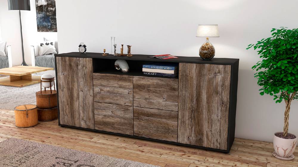 Stil Zeit Möbel Sideboard Ephenia, Treibholz (180x79x35cm) zollfrei