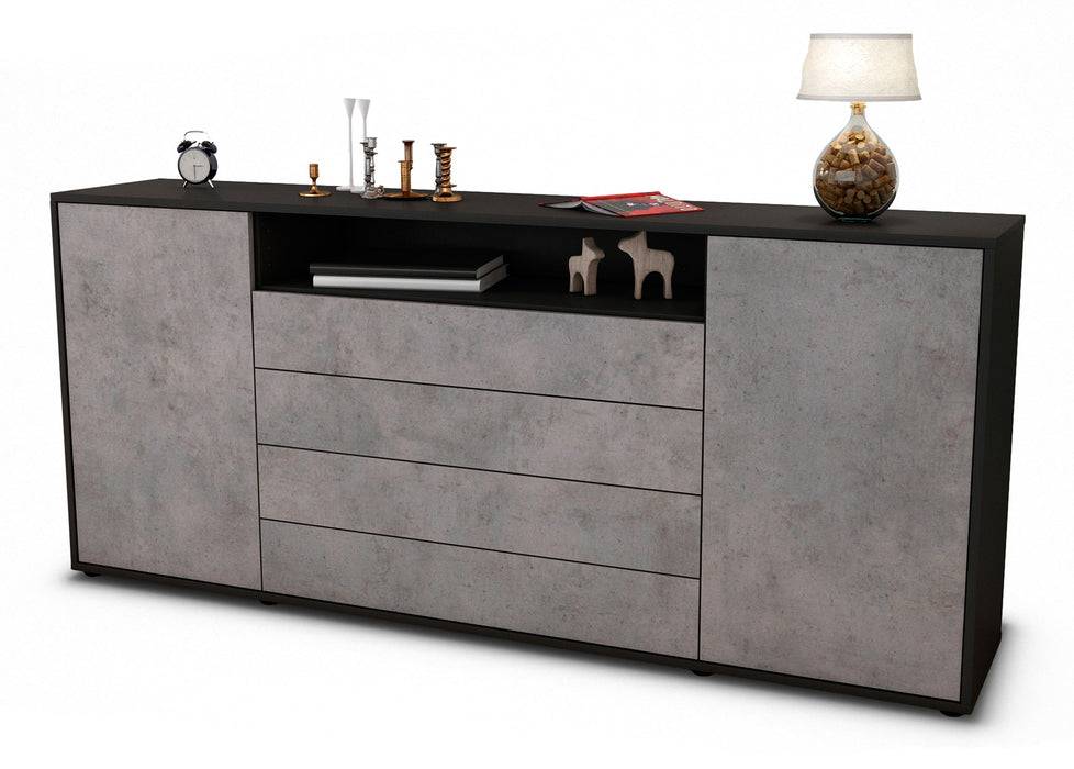 Stil Zeit Möbel Sideboard Enzo, Beton (180x79x35cm)