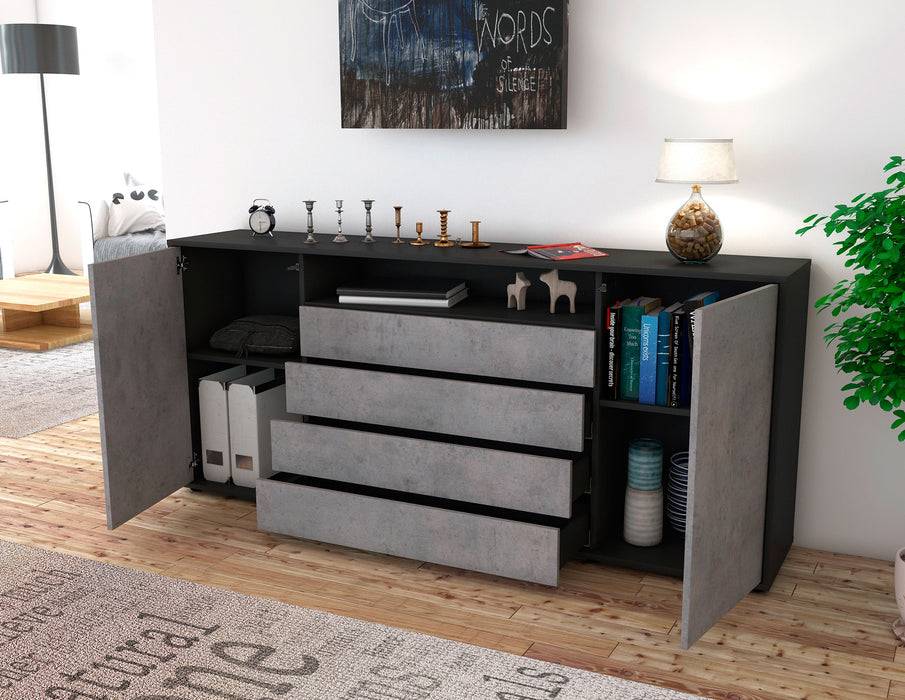 Stil Zeit Möbel Sideboard Enzo, Beton (180x79x35cm) 50% Rabatt für begrenzte Zeit