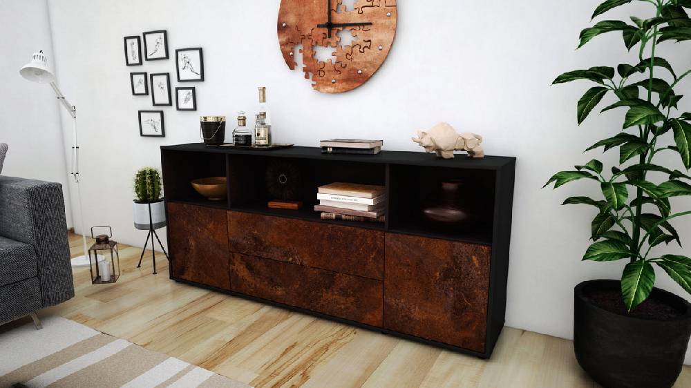 Stil Zeit Möbel Sideboard Enza, Rost (180x79x35cm) Rabatte dieses Monats